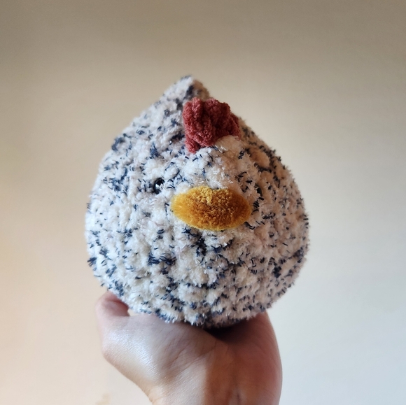 Handmade crochet oreo black and white chicken plushy - Picture 3 of 3